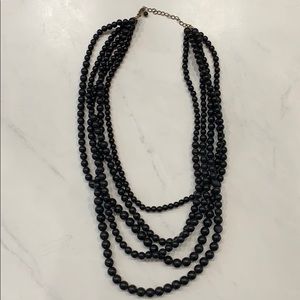 Black beaded statement necklace